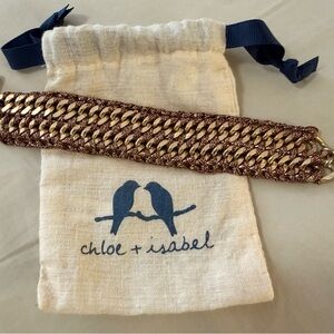 Chloe + Isabel Gold and Brown Braided Belt